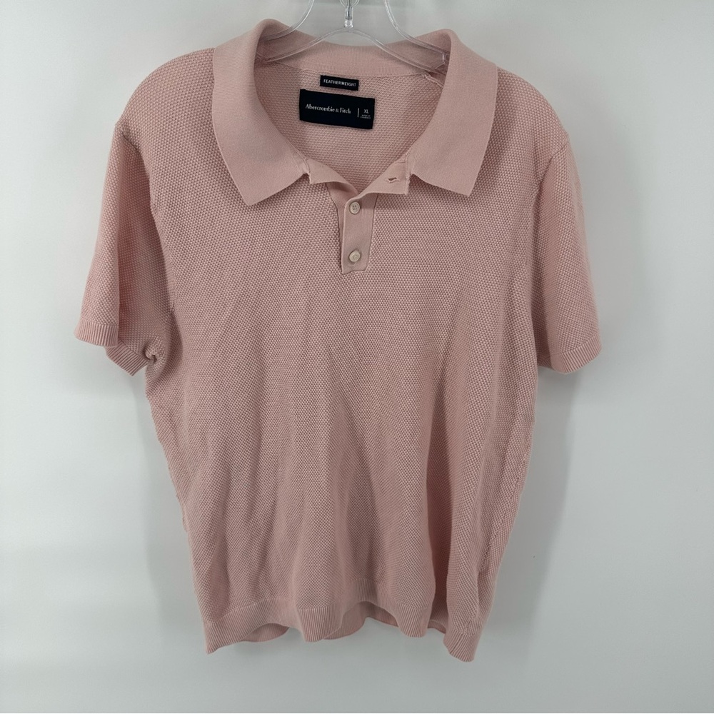 Abercrombie & Fitch Tennis core Pink Old Money Preppy Collared Short Sleeve top
